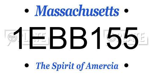 1EBB155 Massachusetts License Plate