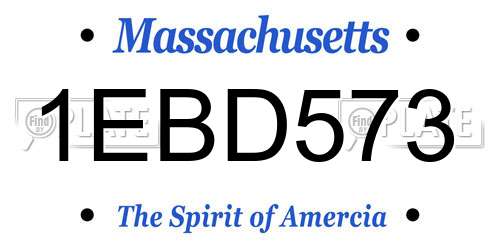 1EBD573 Massachusetts License Plate