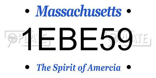 1EBE59 Massachusetts License Plate