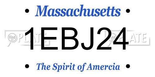 1EBJ24 Massachusetts License Plate