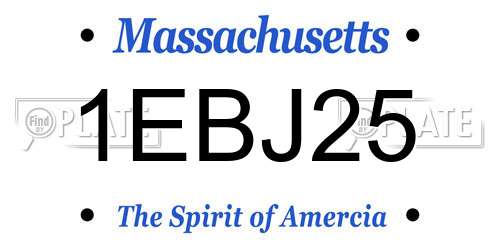 1EBJ25 Massachusetts License Plate