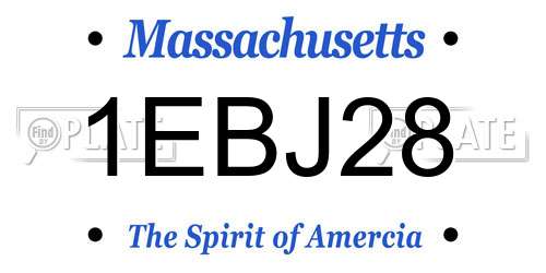 1EBJ28 Massachusetts License Plate