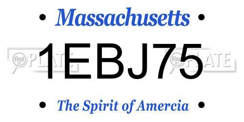 1EBJ75 Massachusetts License Plate