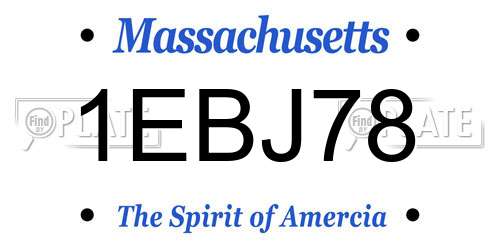 1EBJ78 Massachusetts License Plate