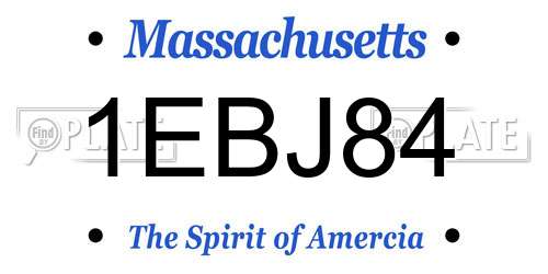 1EBJ84 Massachusetts License Plate