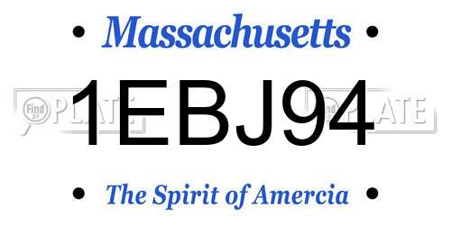 1EBJ94 Massachusetts License Plate