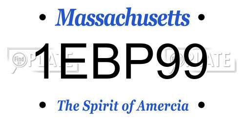 1EBP99 Massachusetts License Plate