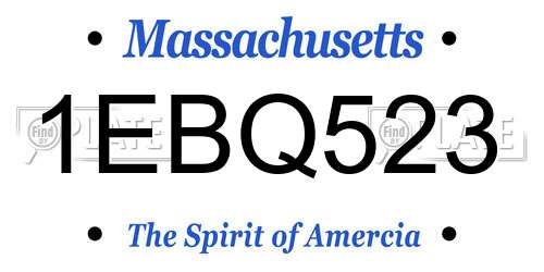 1EBQ523 Massachusetts License Plate