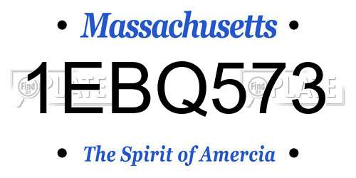 1EBQ573 Massachusetts License Plate