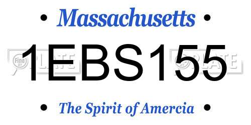 1EBS155 Massachusetts License Plate