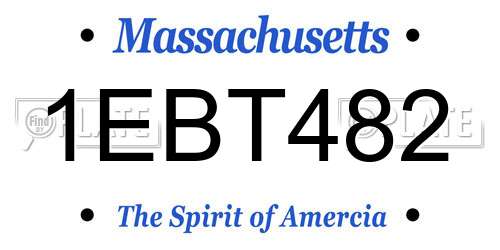 1EBT482 Massachusetts License Plate