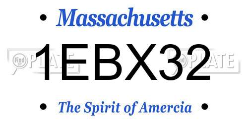 1EBX32 Massachusetts License Plate