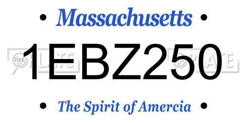 1EBZ250 Massachusetts License Plate