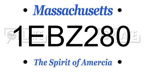 1EBZ280 Massachusetts License Plate