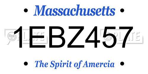 1EBZ457 Massachusetts License Plate