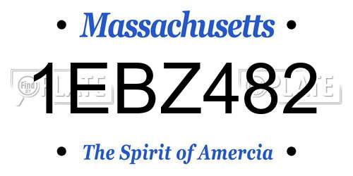 1EBZ482 Massachusetts License Plate
