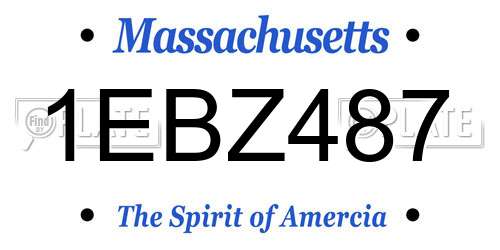 1EBZ487 Massachusetts License Plate