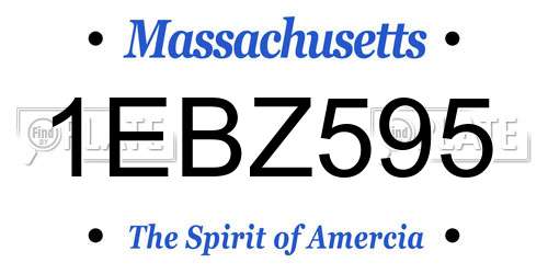 1EBZ595 Massachusetts License Plate