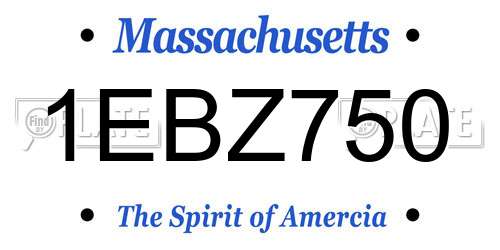 1EBZ750 Massachusetts License Plate