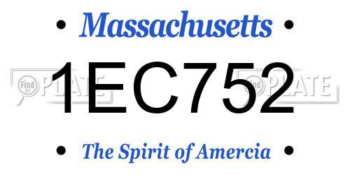 1EC752 Massachusetts License Plate