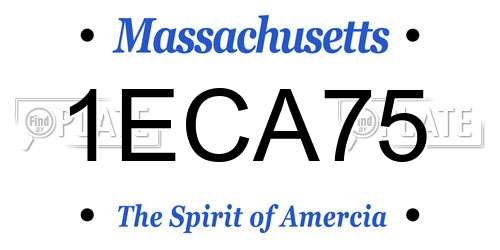 1ECA75 Massachusetts License Plate