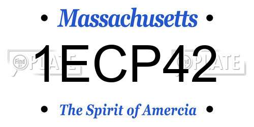 1ECP42 Massachusetts License Plate