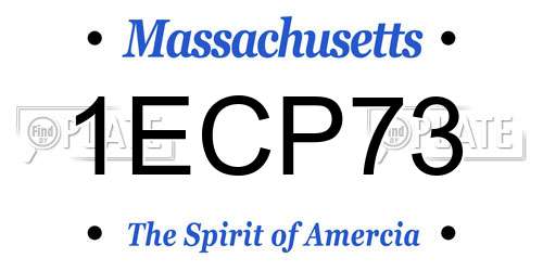 1ECP73 Massachusetts License Plate