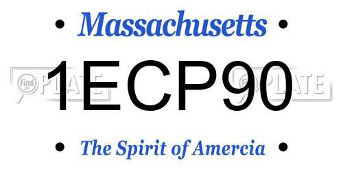 1ECP90 Massachusetts License Plate