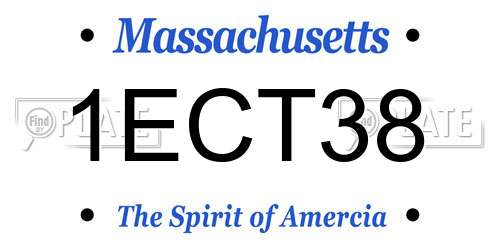 1ECT38 Massachusetts License Plate
