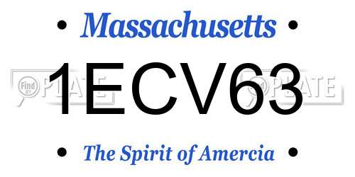 1ECV63 Massachusetts License Plate