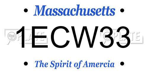 1ECW33 Massachusetts License Plate