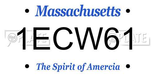 1ECW61 Massachusetts License Plate
