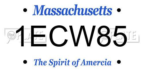 1ECW85 Massachusetts License Plate