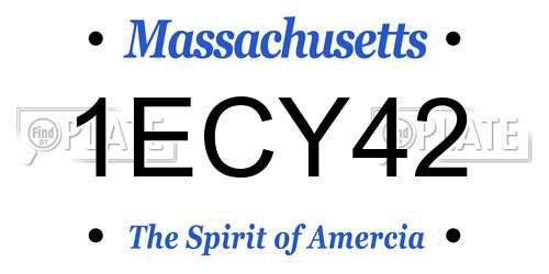 1ECY42 Massachusetts License Plate