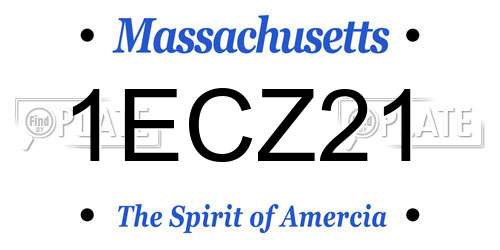 1ECZ21 Massachusetts License Plate
