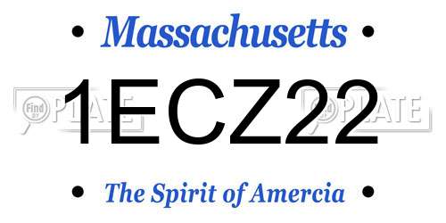 1ECZ22 Massachusetts License Plate