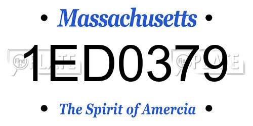 1ED0379 Massachusetts License Plate