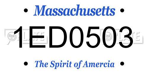 1ED0503 Massachusetts License Plate