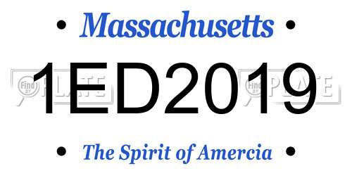 1ED2019 Massachusetts License Plate