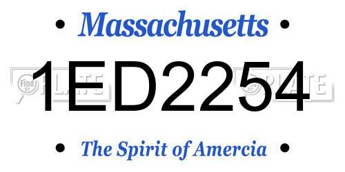 1ED2254 Massachusetts License Plate