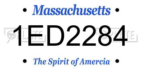 1ED2284 Massachusetts License Plate