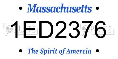 1ED2376 Massachusetts License Plate