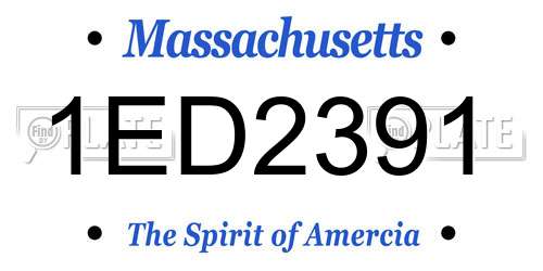 1ED2391 Massachusetts License Plate