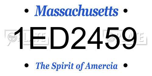 1ED2459 Massachusetts License Plate