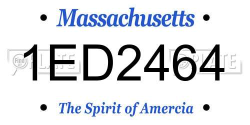 1ED2464 Massachusetts License Plate