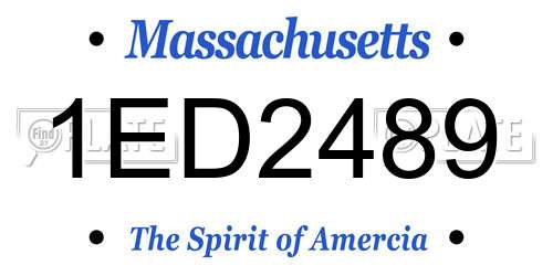 1ED2489 Massachusetts License Plate
