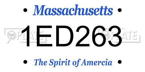 1ED263 Massachusetts License Plate