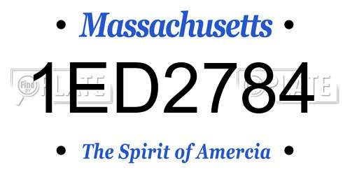 1ED2784 Massachusetts License Plate