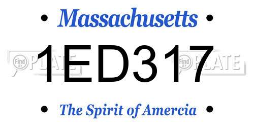 1ED317 Massachusetts License Plate