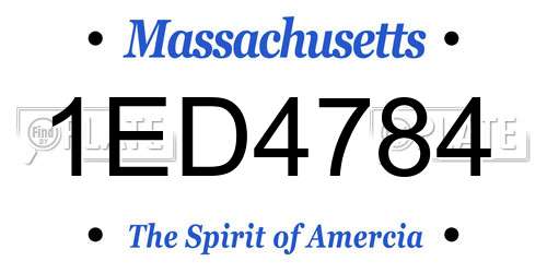 1ED4784 Massachusetts License Plate